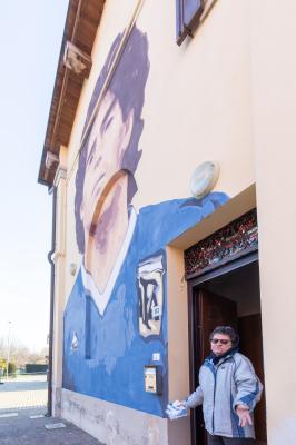 Mural for Diego Maradona in Molinella, Italy