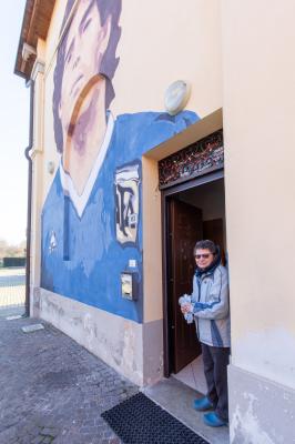 Mural for Diego Maradona in Molinella, Italy