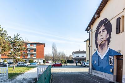 Mural for Diego Maradona in Molinella, Italy