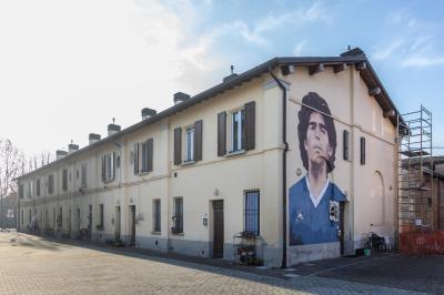 Mural for Diego Maradona in Molinella, Italy