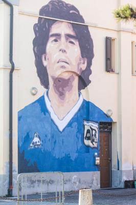 Mural for Diego Maradona in Molinella, Italy