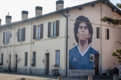 Mural for Diego Maradona in Molinella, Italy