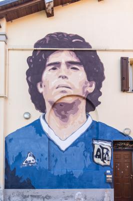 Mural for Diego Maradona in Molinella, Italy